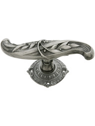 Chelsea Cabinet Pull with Queensway Back Plate - 3 5/8 inch x 7/8 inch in Antique Pewter.